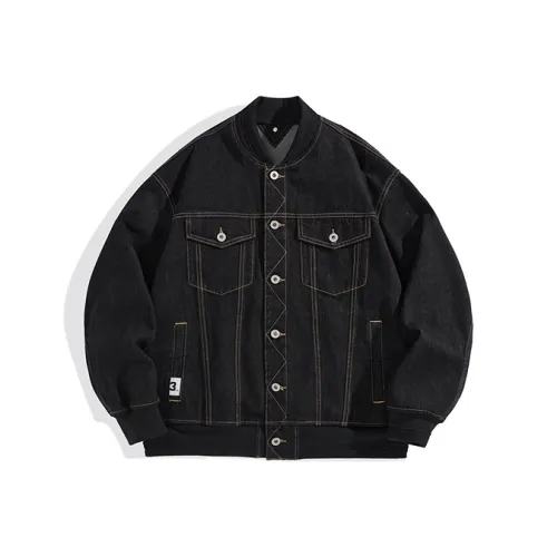 PEACEBIRD MEN Темно-синий 1 Свободный крой Мужская джинсовая куртка