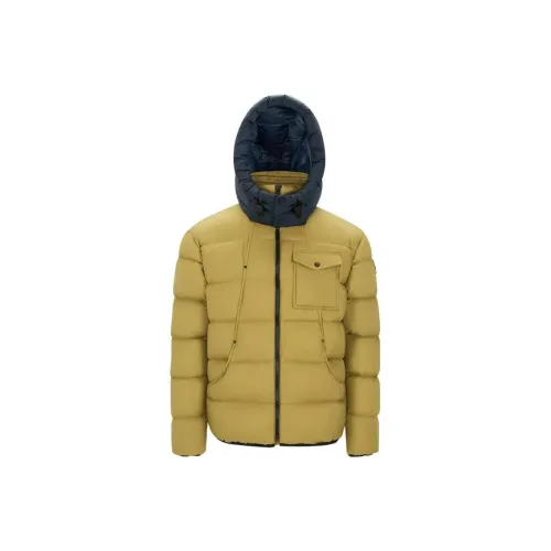 Moose Knuckles FW22 Однотонный С капюшоном Облегающий Умеренный Стандартное издание Пуховик Мужской Горчичный Желтый