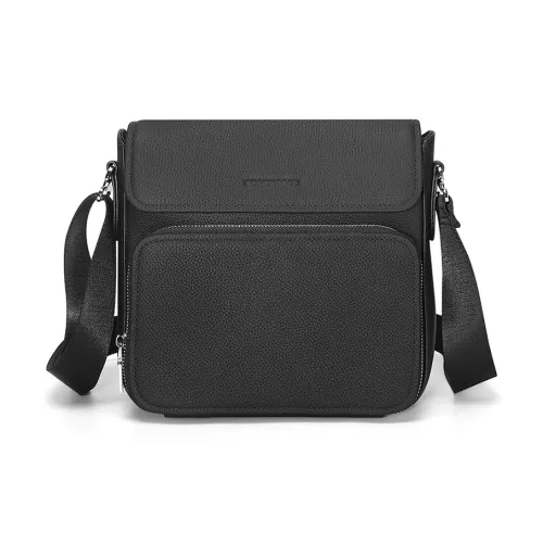 CROSSGEAR Сумка через плечо из натуральной коровьей кожи мужская черная