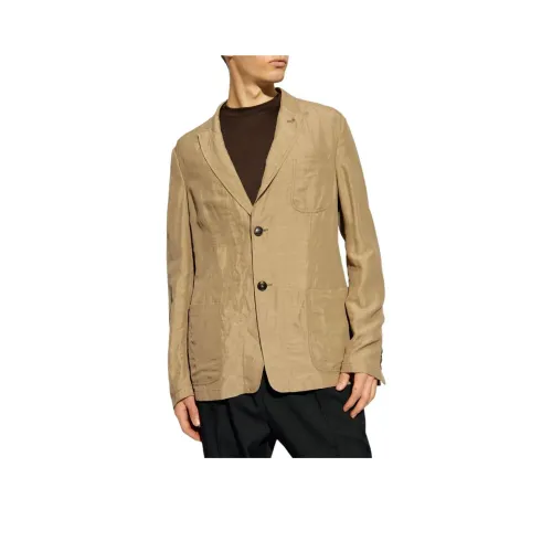 GIORGIO ARMANI SS24 Бизнес-костюм Пальто Мужской Бежевый