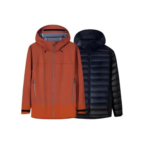 ANTA Outdoor Collection Пуховик Мужской Ярко-оранжевый Основной Черный 4