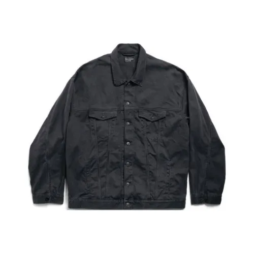 Balenciaga Denim Jacket Loose Fit Men's Black