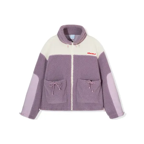 SENCE LA Loose Fit Утолщенный And Fleece-Lined Jacket Winter Unisex Purple