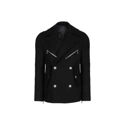 BALMAIN Черное Мужское Пальто