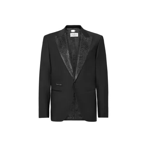 PHILIPP PLEIN SS25 Бизнес-костюм Пальто Мужской Черный