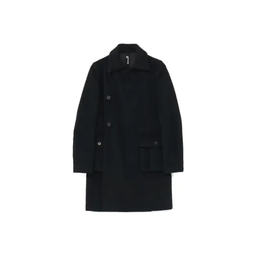 Yohji Yamamoto Ground Y FW23 Осенне-зимняя коллекция Пальто Унисекс Черный