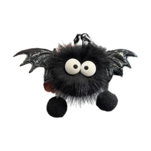 JIUJI Норковый мех Демон Уголь Шар Рюкзак Украшение Куклы Плюшевый Подвеска 6 см Высокий
