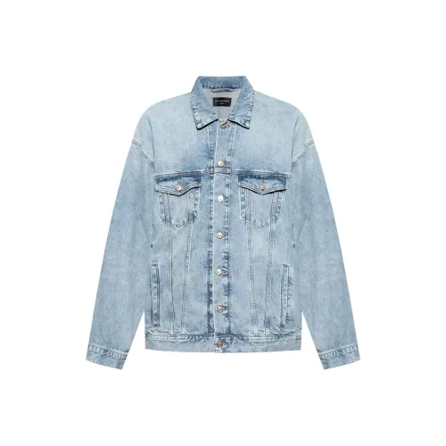 Balenciaga FW24 Denim Jacket Loose Fit Men's Light Blue