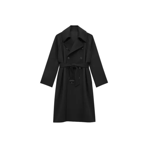 SAINT LAURENT Мужское черное пальто