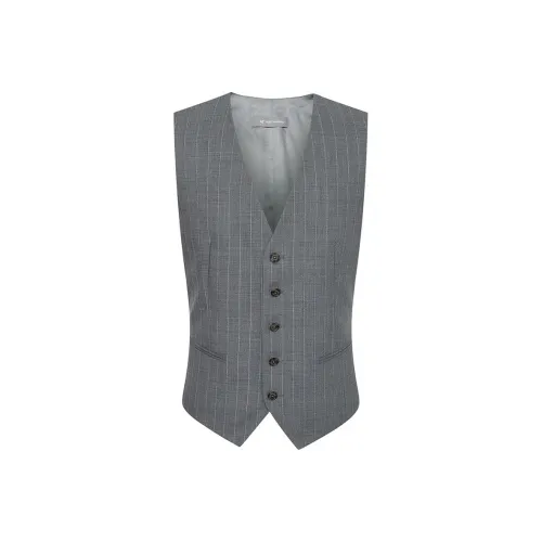 SAINT ANGELO Жилет Мужской Серый Подкладочная ткань с Белыми Вертикальными Полосами