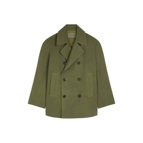 DRIES VAN NOTEN Хаки Мужское Пальто