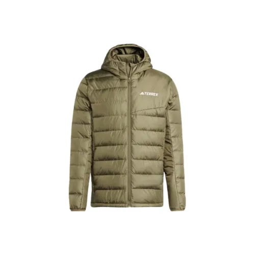 Adidas Пуховик Мужской Оливково-зеленый