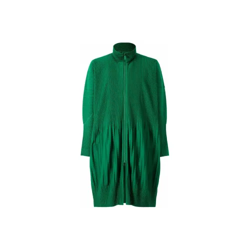 Homme Plissé Issey Miyake FW22 Пальто Мужское Зеленое