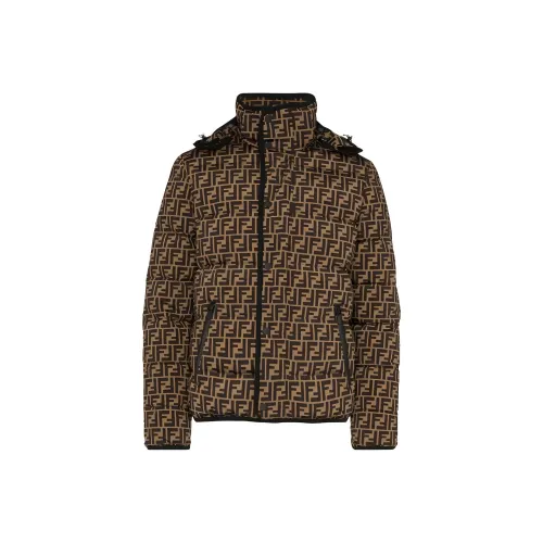 FENDI Хлопковый пуховик Мужской Хаки