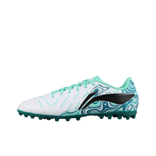 LiNing Jin MG MULTI Ground Slip-resistant Abrasion-resistant Футбольные бутсы Мужские Белый Зеленый