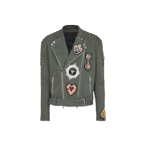 BALMAIN FW24 Denim Jacket Men Khaki