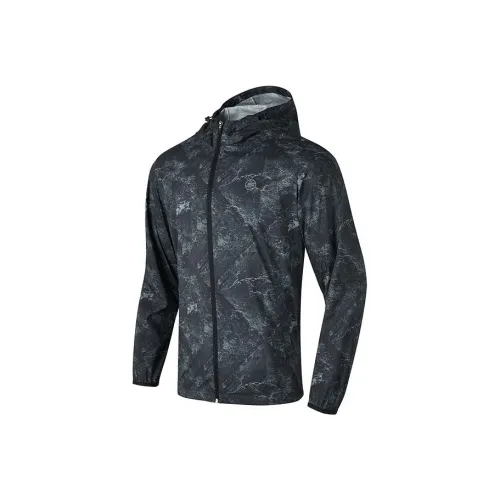 Skechers Basic Sports Series Черный Коричневый Текстура/045F Мужская защита от солнца Одежда