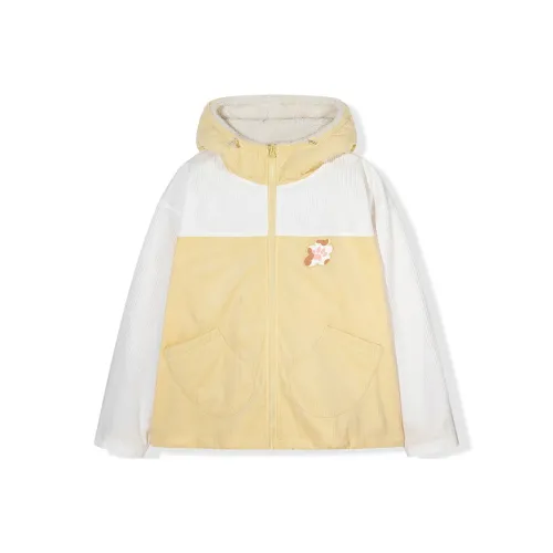 SENCE LA Colorblock С капюшоном Loose Fit Хлопковый пуховик Unisex Желтый