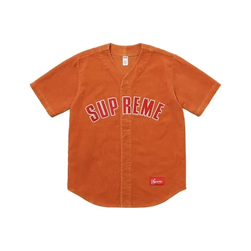 Supreme SS18 Бейсбольная куртка Унисекс Оранжевый Сезон возвращения в школу