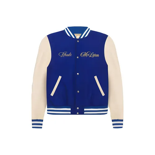 RHUDE Синий с Белым Lettering Мужская Бейсбольная Джерси