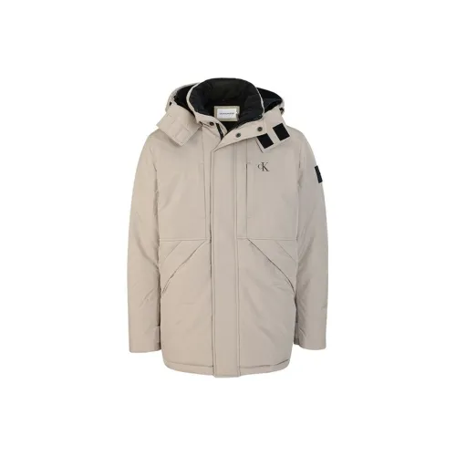 Calvin Klein Хлопковый пуховик мужской хаки