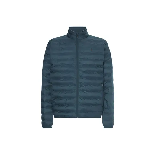 Tommy Hilfiger Хлопковый пуховик мужской цвет озерно-синий