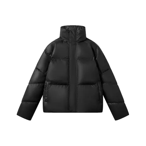 BAGGL Однотонный Воротник-стойка Без капюшона Свободный крой Утолщенный пуховик Унисекс