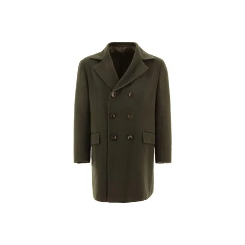 KITON Зеленое Мужское Пальто