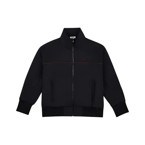 BALLY Воротник-стойка Облегающий Длинный рукав Куртки и Пальто Мужской Черный