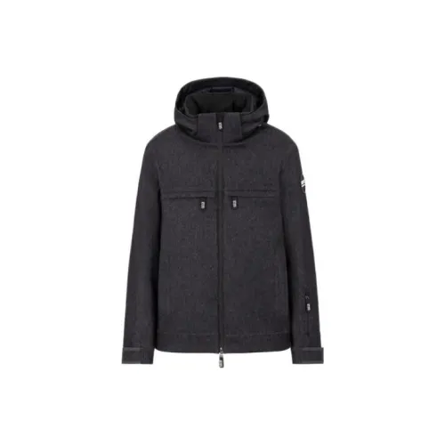 GIORGIO ARMANI Хлопковый пуховик Мужской Темно-серый