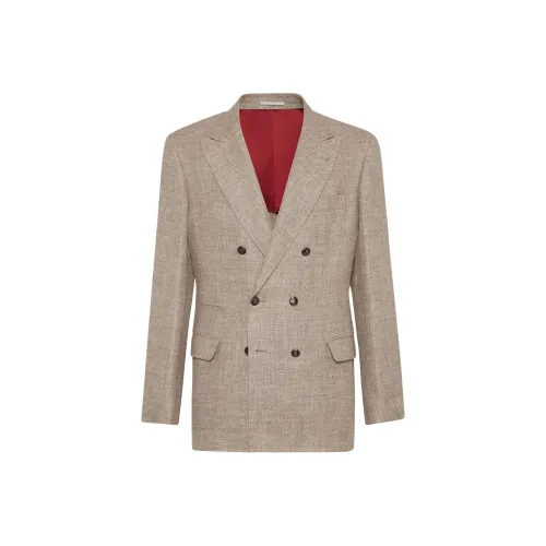 BRUNELLO CUCINELLI FW24 Бизнес-костюм Пальто Мужской Бежевый