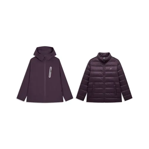 XTEP Панель Водонепроницаемая Ветрозащитная и Дышащая Ветровка Унисекс Темно-сливовый