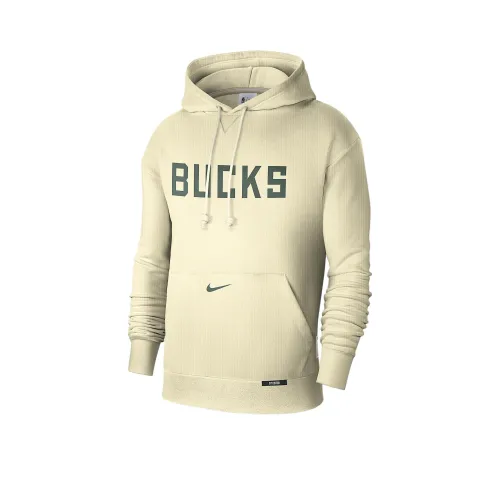 Nike x NBA Dri-Fit Milwaukee Bucks FW24 Стандартная серия Городское издание Courtside Свитшот Мужской Планшет Опал