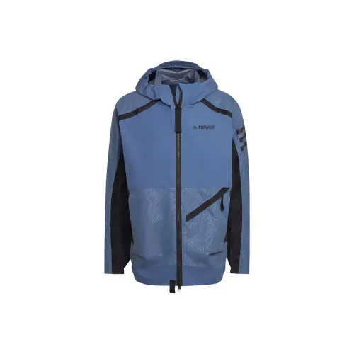Adidas x TERREX Terre TERREX UTILITAS Rain Jacket Куртки Пальто Мужской Магический Стальной Черный