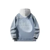 Синий деним с капюшоном-K709