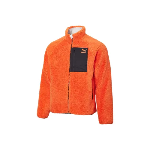 PUMA Пламенный Оранжевый/Черный Мужской Вельветовый Куртка