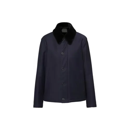 PRADA Темно-синие мужские куртки