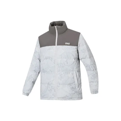 Erke Life Collection Пуховик Мужской Свинцовый Белый