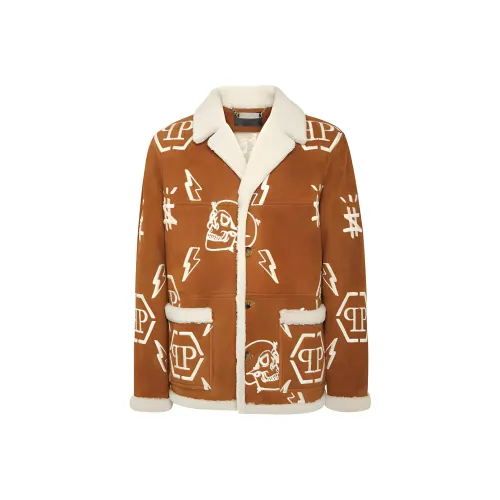 PHILIPP PLEIN Коричневый Мужские Куртки