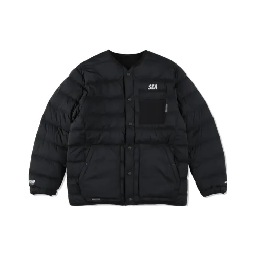 WIND AND SEA AFD X WDS RV Удобный Пуховик Кардиган Пуховая Куртка Унисекс Черный