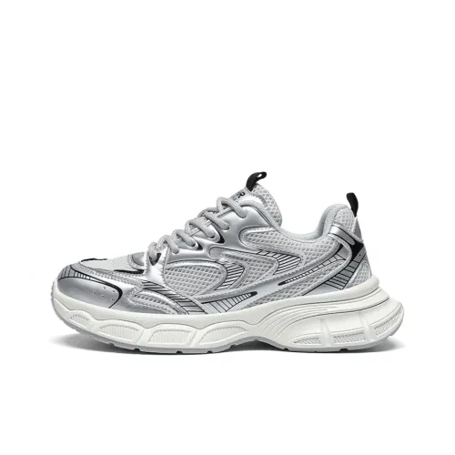 ZHR Moon Shadow Устойчивые к истиранию Низкие Кроссовки с Толстой Подошвой Женские Серебряные