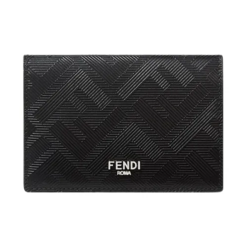 FENDI Кожа Держатель для карт Мужской Черный