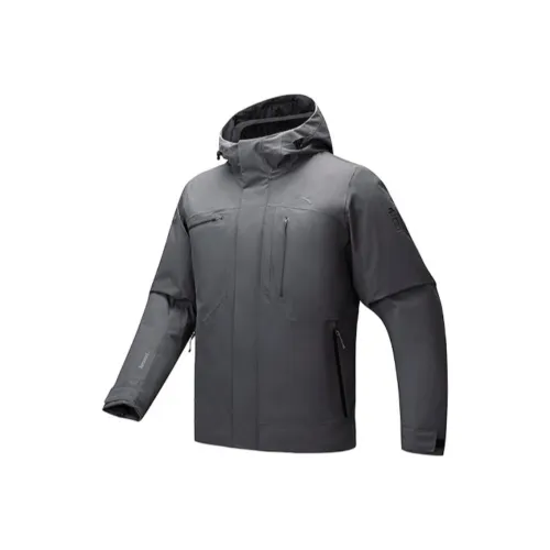 ANTA x ZHONGGUOGUOJIADILI LIANMINGKUAN Outdoor Collection Пуховик Мужской Серый замок