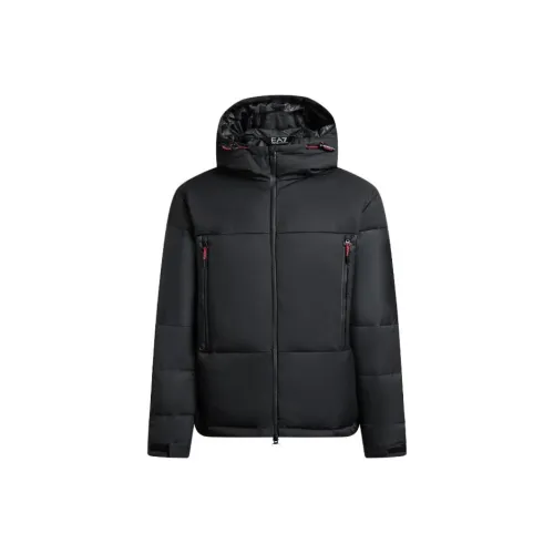 EMPORIO ARMANI EA7 FW23 Хлопковый пуховик Мужской Черный
