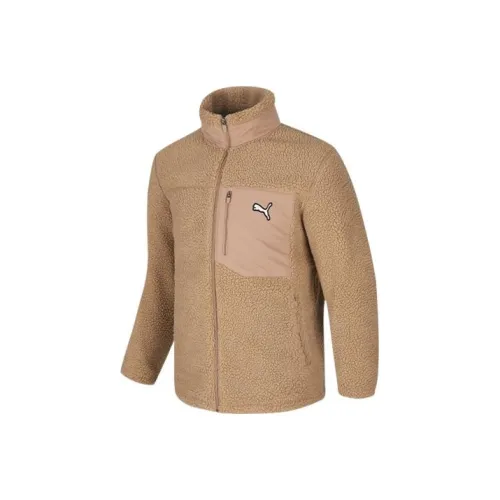 PUMA Solid Sherpa Хаки Унисекс Бархатные куртки