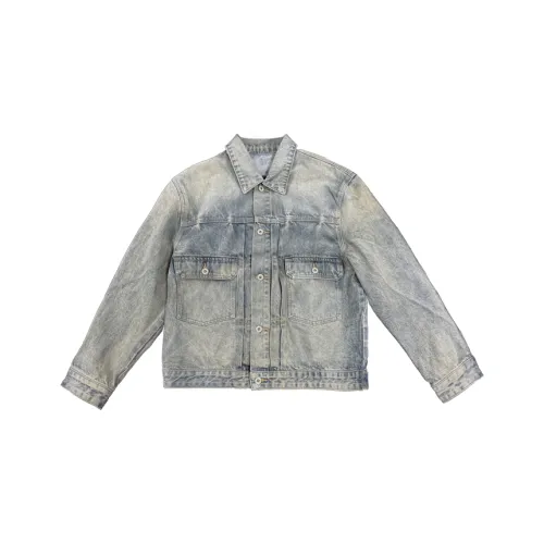 WANNA LAB SS25 Куртки Пальто Унисекс Выстиранный Синий