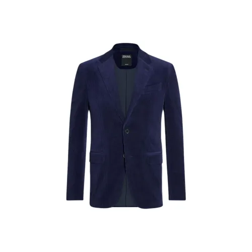 Zegna FW24 Бизнес-костюм Пальто Мужской Чернила Синий