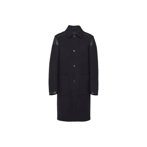 PRADA Мужское пальто морского синего цвета