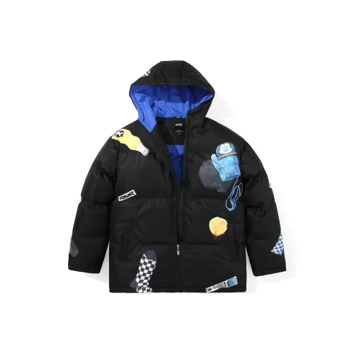 GENANX HAND DRAWN С капюшоном Свободный крой Пуховая куртка Унисекс