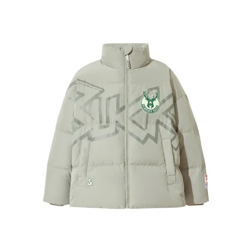 JACK JONES· x NBA Bucks Team Пуховик Мужской Шалфейно-зеленый